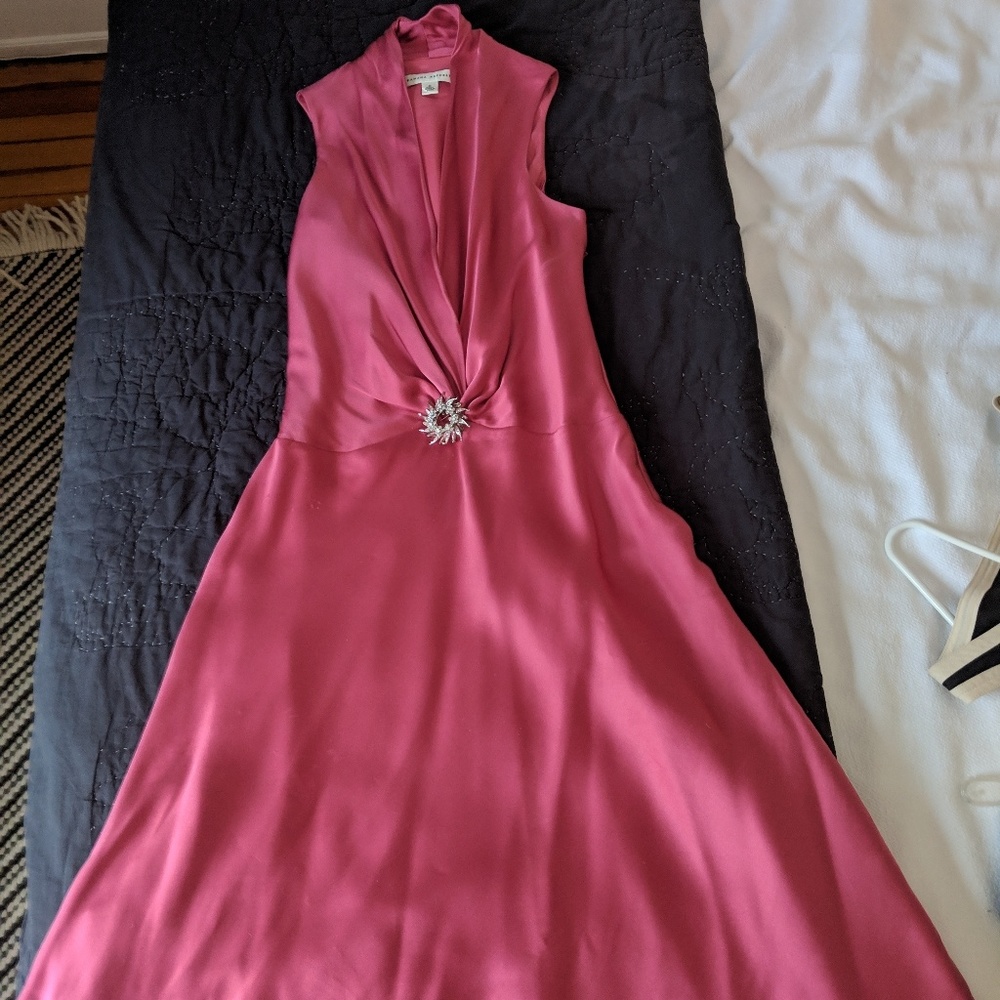 Banana republic bright pink satin elegant dress